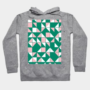 Geometric Pattern in light pink and green Hoodie